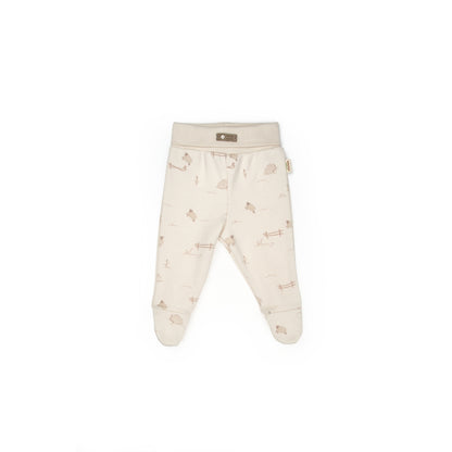 GOTS Sertifikalı, Organik, Unisex, Kuzu Desenli Patikli Tek Alt, 0-6 Ay