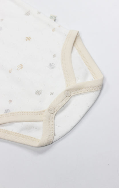 GOTS, Organik Pamuk, Jakarlı,Unisex Bebek Body, 0-24 Ay