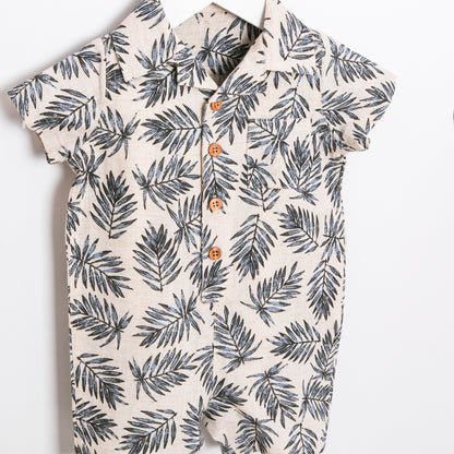 2-Piece Summer Set, Patterned Hat + Romper, 3–18 Months