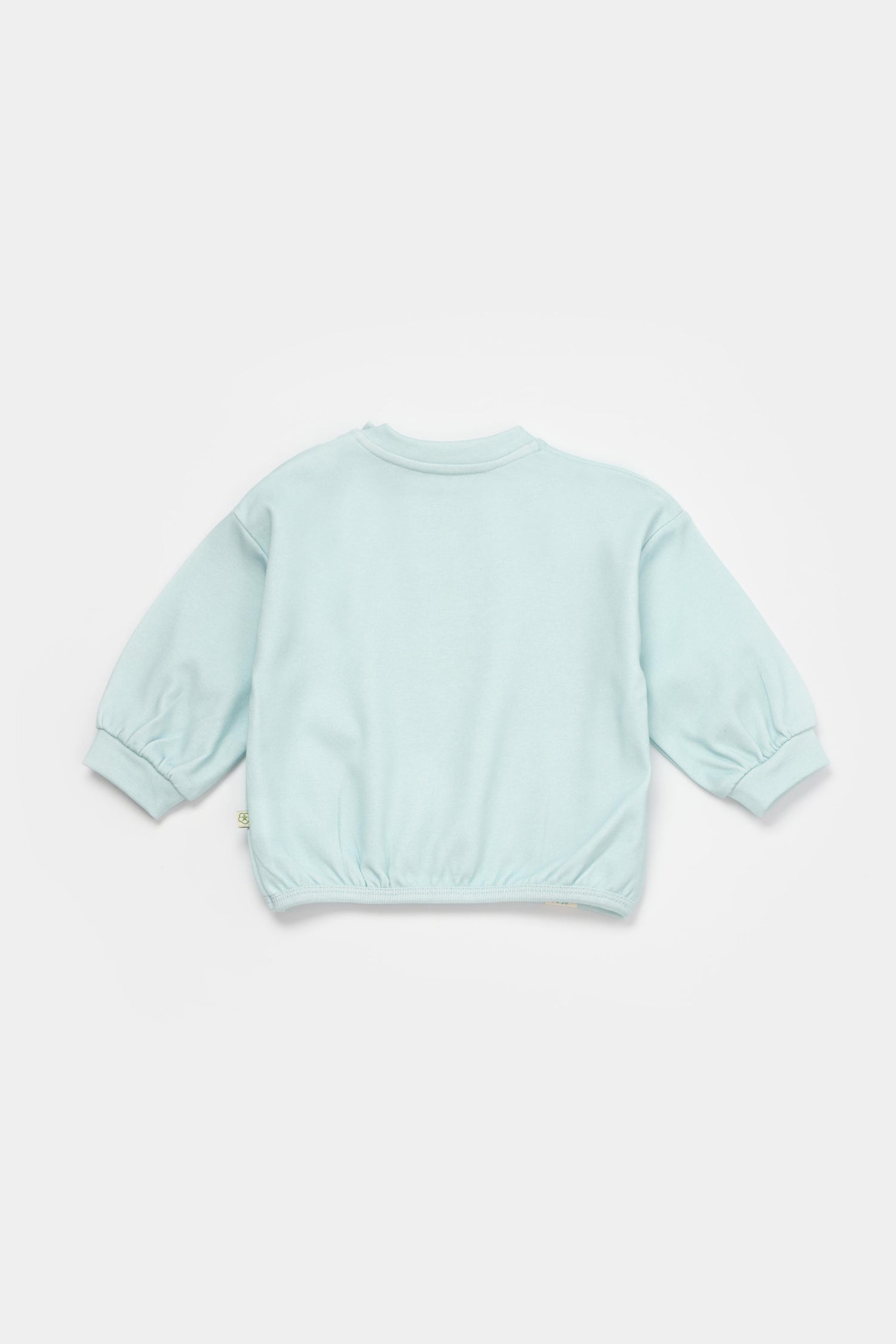 GOTS sertifikalı, organik pamuklu unisex bebek sweatshirt – 6-36 ay arası kullanım için uygun, yumuşak dokulu ve rahat kalıplı. sevimli denizatı desenli