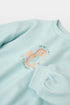 GOTS sertifikalı, organik pamuklu unisex bebek sweatshirt – 6-36 ay arası kullanım için uygun, yumuşak dokulu ve rahat kalıplı. sevimli denizatı desenli