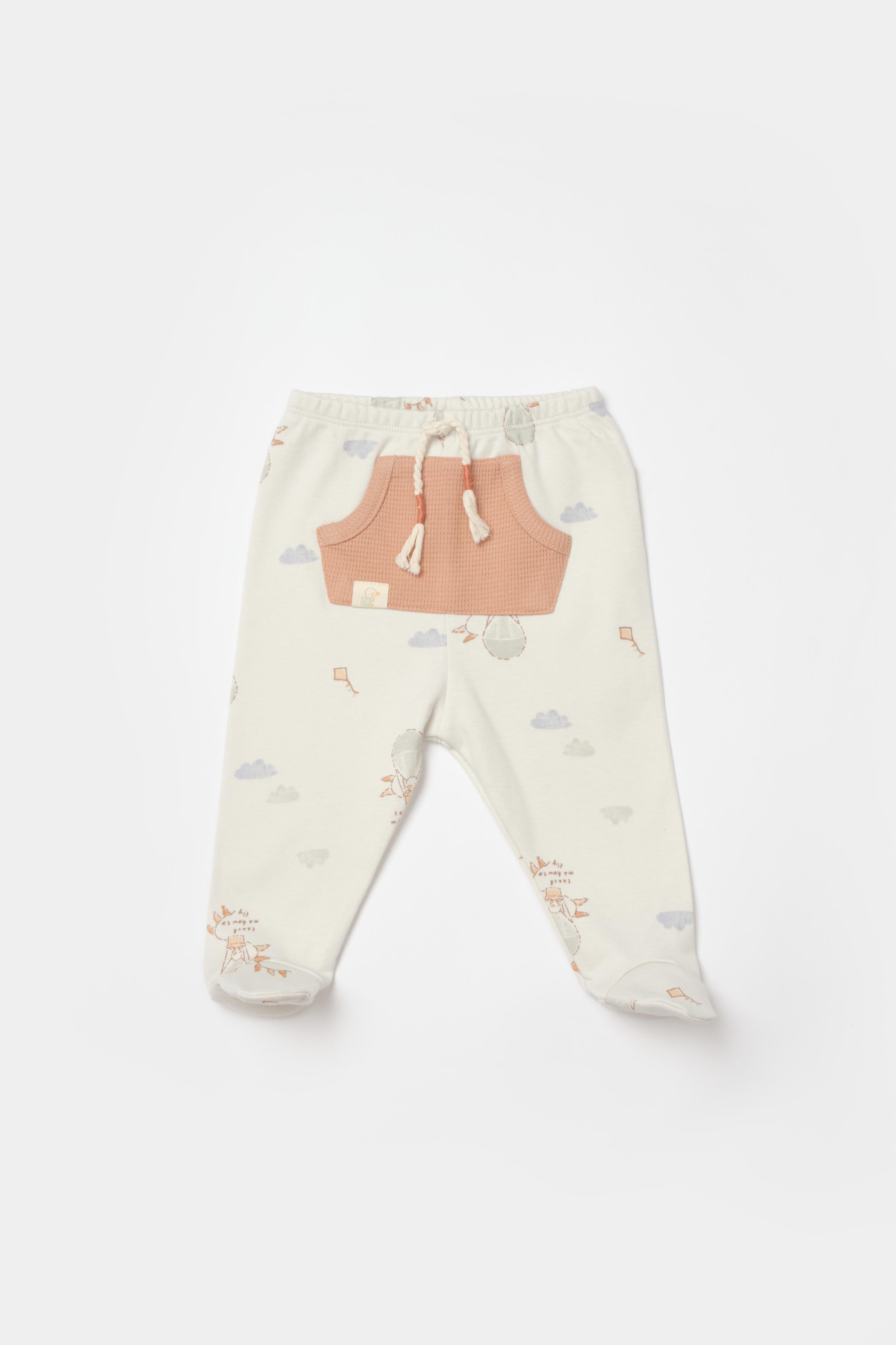 GOTS Sertifikalı, Organik, Teach Me, Unisex, Patikli Tek Alt, 0-12 ay