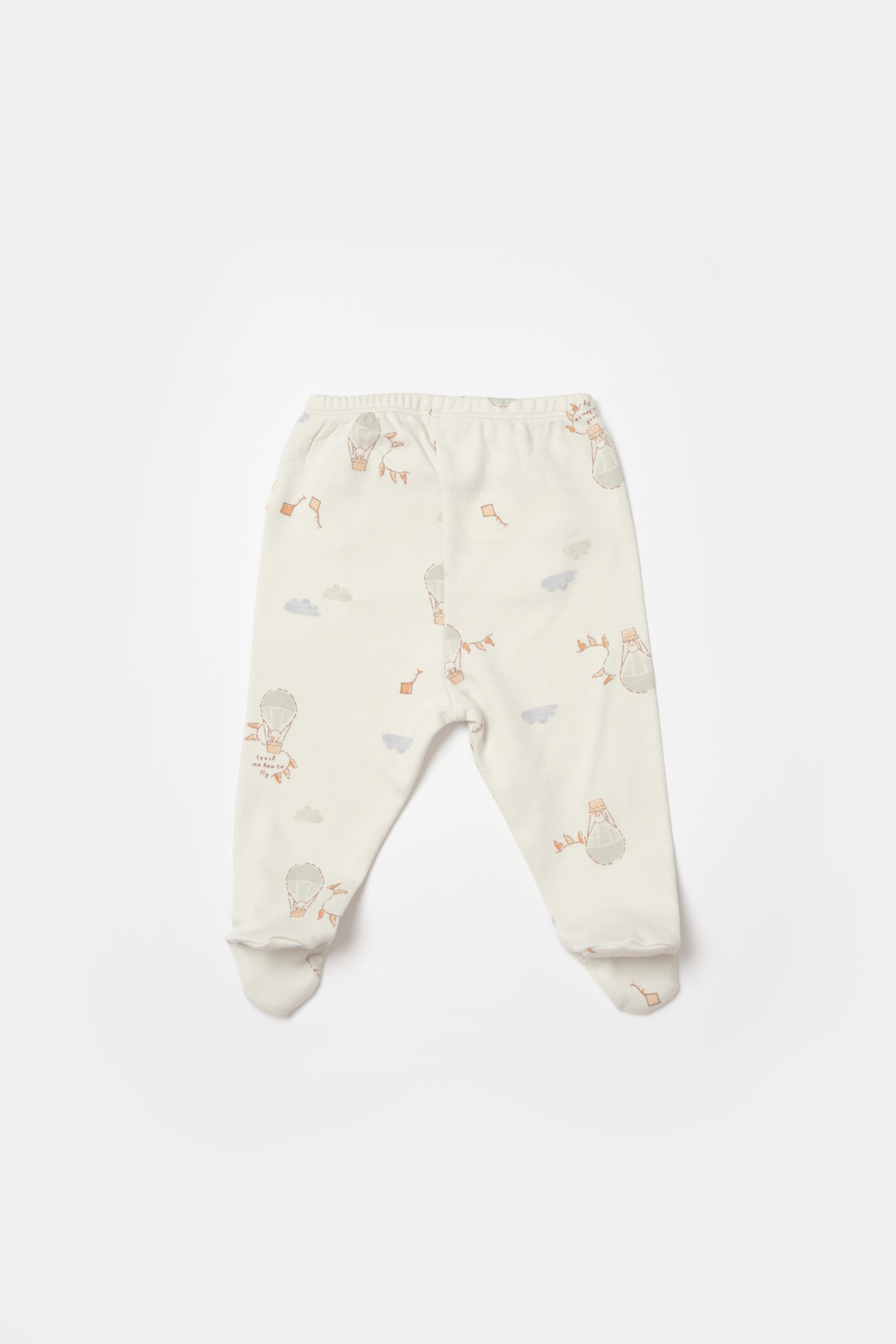 GOTS Sertifikalı, Organik, Teach Me, Unisex, Patikli Tek Alt, 0-12 ay