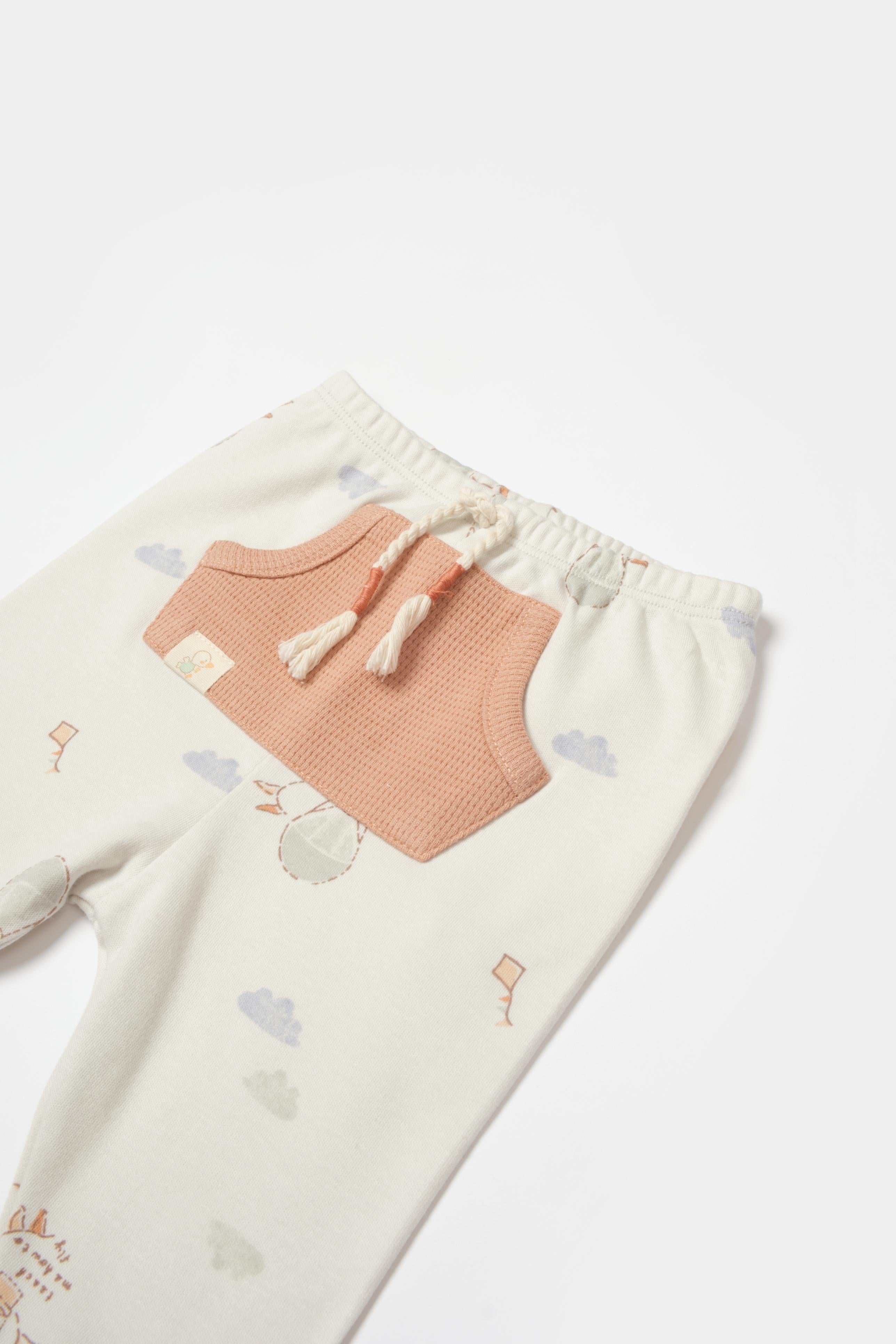 GOTS Sertifikalı, Organik, Teach Me, Unisex, Patikli Tek Alt, 0-12 ay