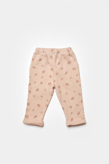 GOTS sertifikalı, organik pamuklu Love Our Earth temalı unisex patiksiz bebek tek alt – 6-36 ay arası kullanım için idealdir, hafif ve nefes alabilir kumaşlı.