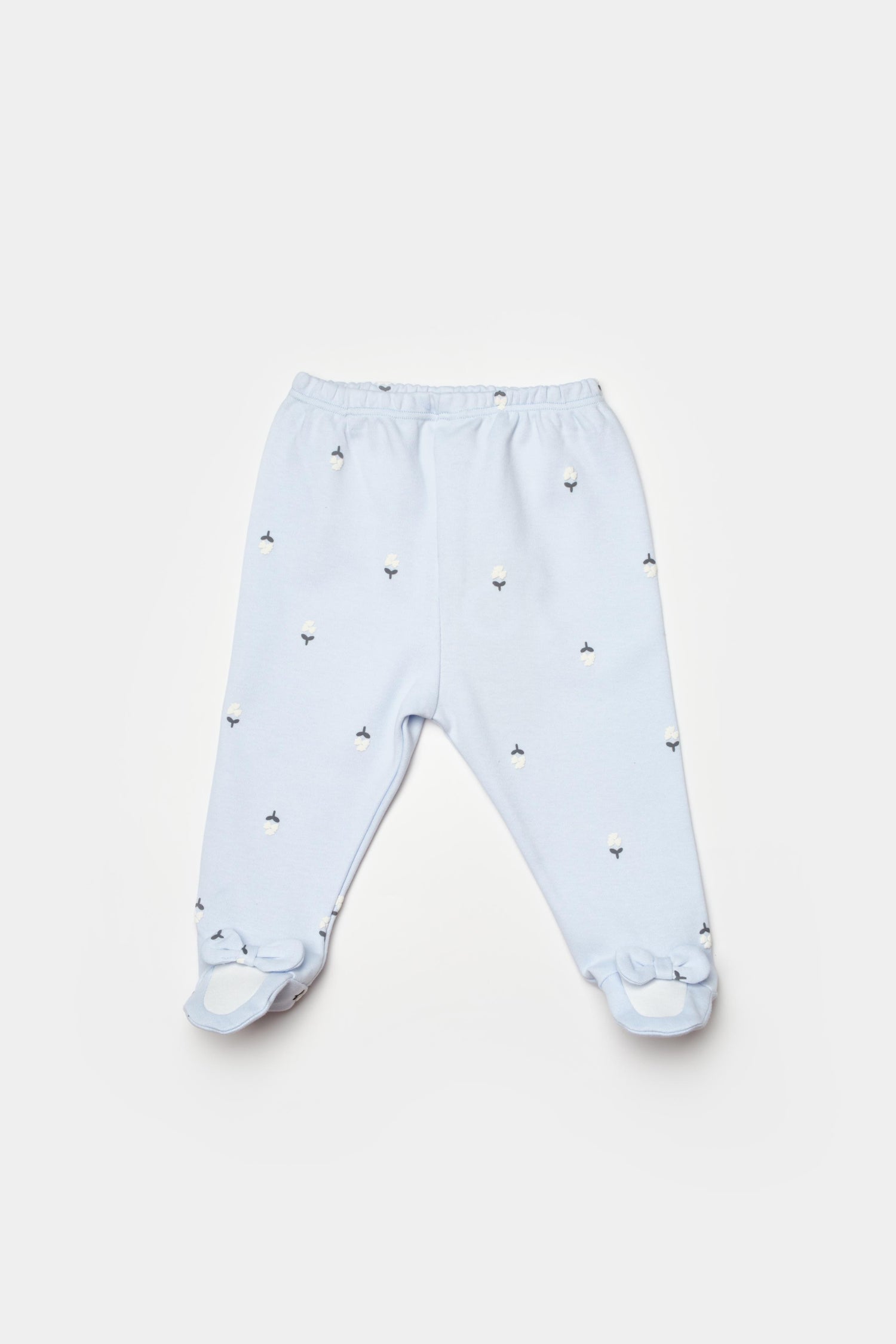 GOTS sertifikalı, organik pamuklu Love Floral temalı, lila renkli  unisex patikli bebek alt giysisi – 0-12 ay arası kullanım için uygundur, yumuşak ve doğal kumaşlıdır.