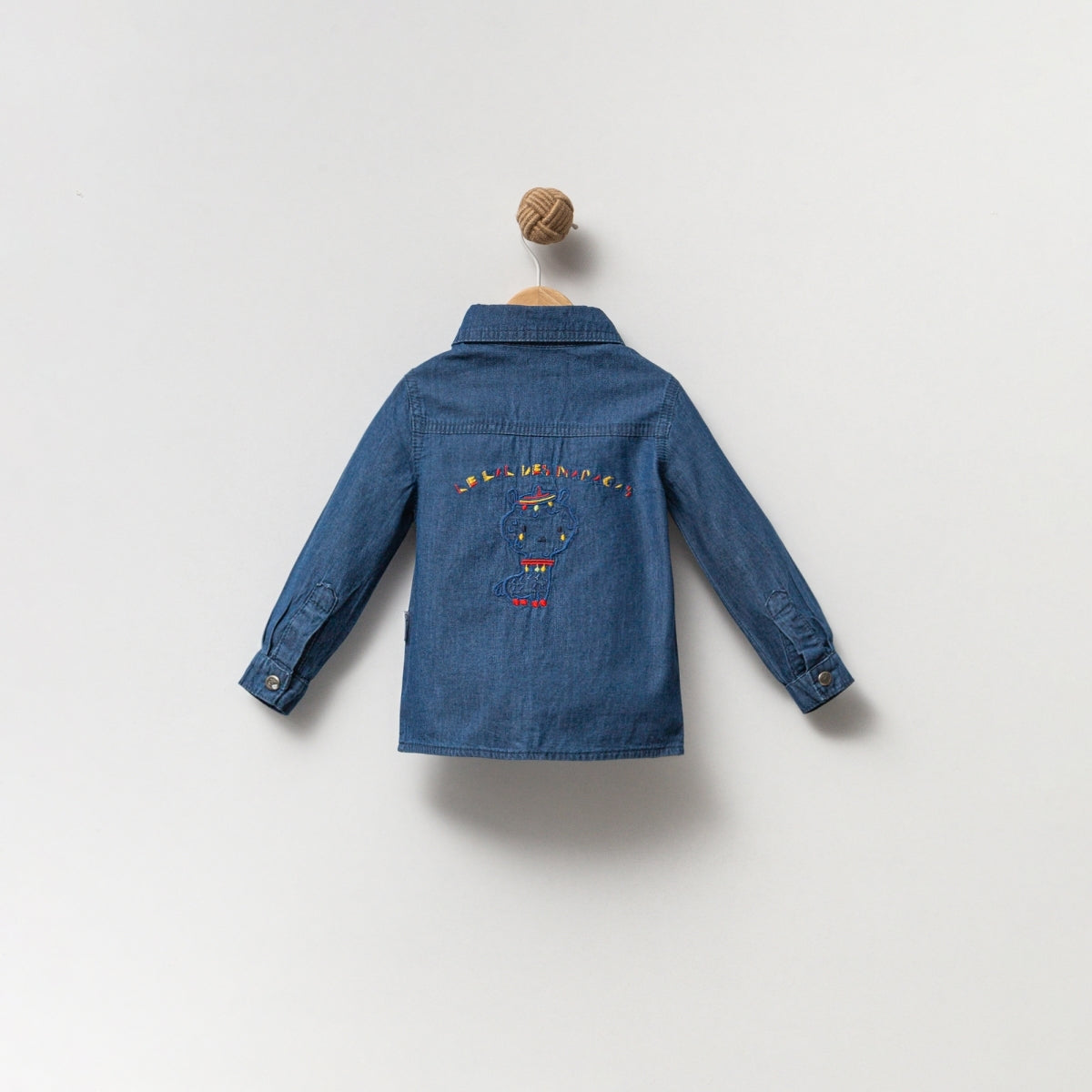 %100 Pamuk, Unisex, Nakışlı Kot Gömlek, 1-4 Yaş