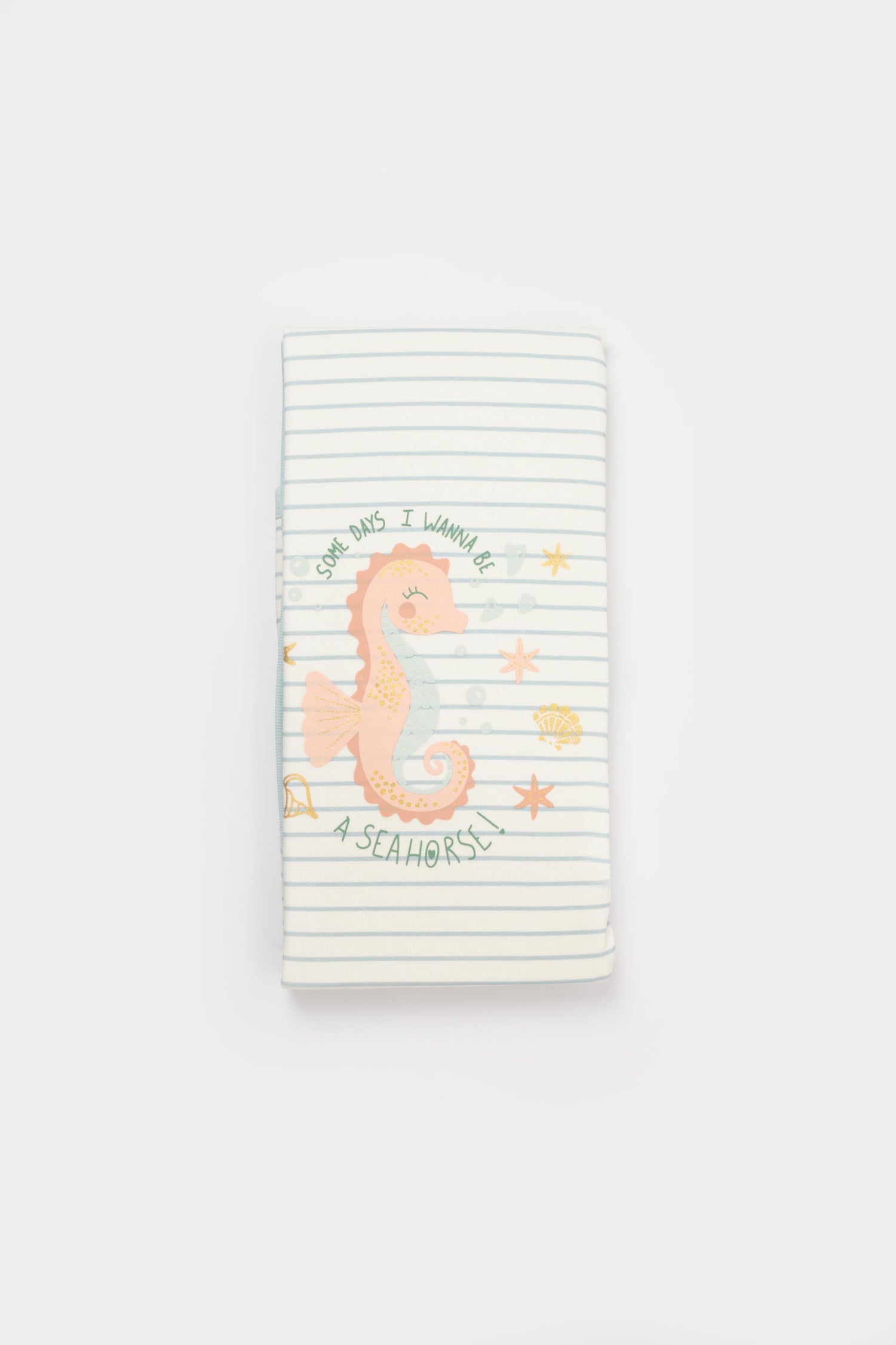 GOTS sertifikalı, organik pamuklu Save the Seahorse temalı unisex battaniye