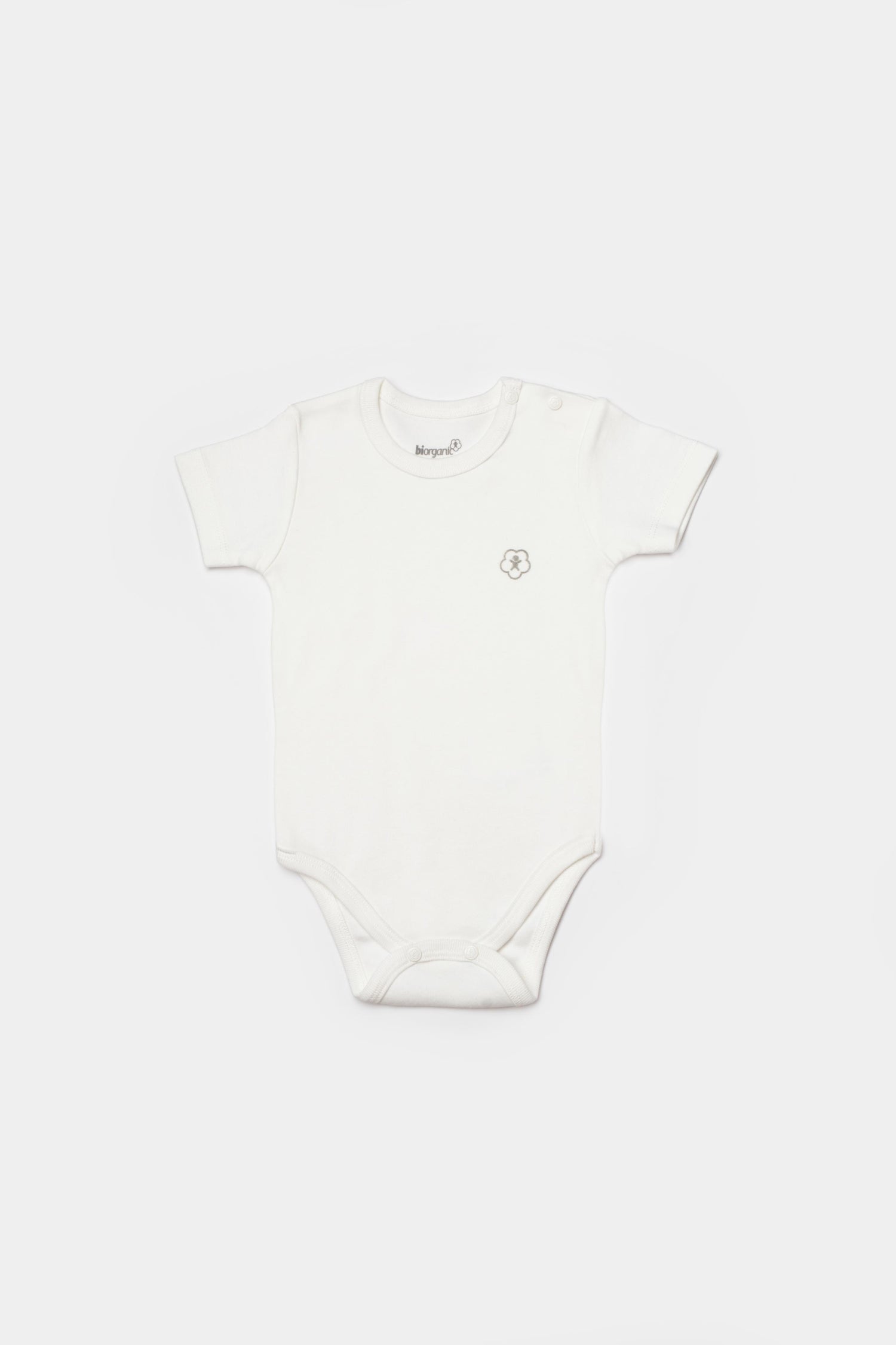 GOTS sertifikalı, organik pamuklu unisex bebek body–  ekru renkli yumuşacık