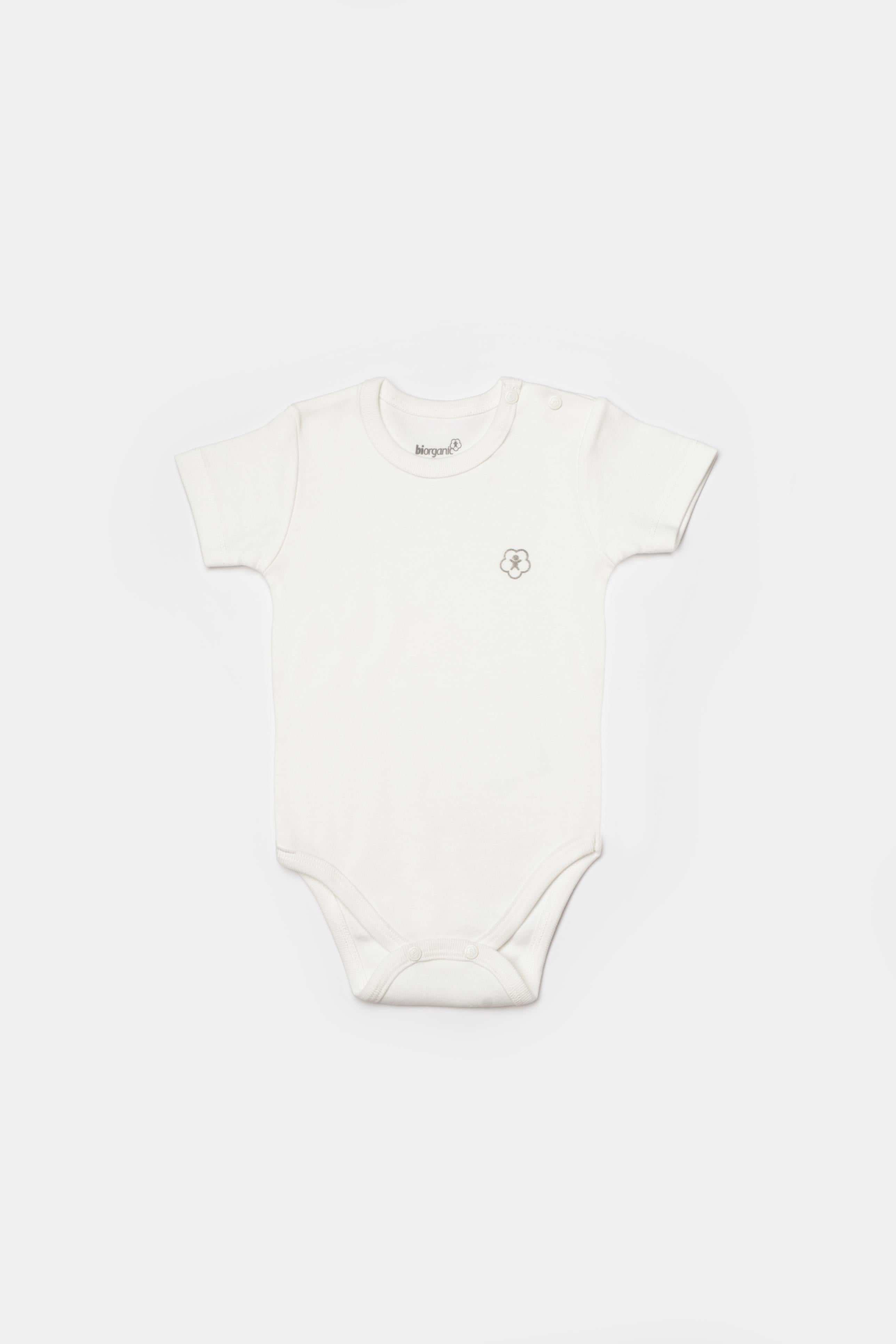 GOTS sertifikalı, organik pamuklu unisex bebek body–  ekru renkli yumuşacık
