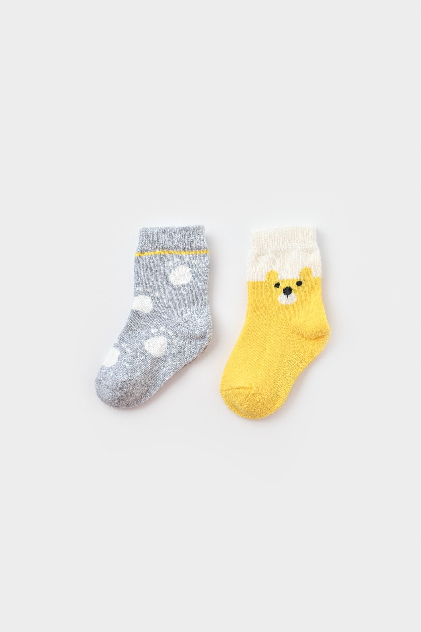 GOTS Sertifikalı 2’lİ Organik, Mutlu Ayıcık, Unisex, 0-6 Ay, Bebek Çorap