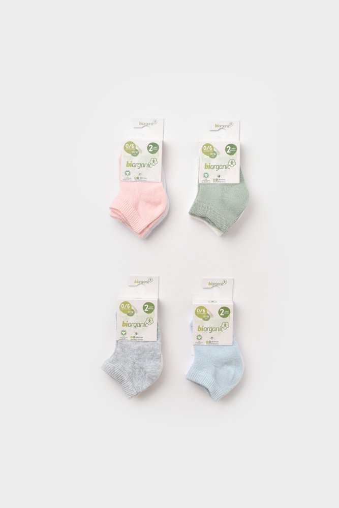 GOTS Sertifikalı 2’lİ Organik, Unisex, 6-12 Ay, Bebek Çorap