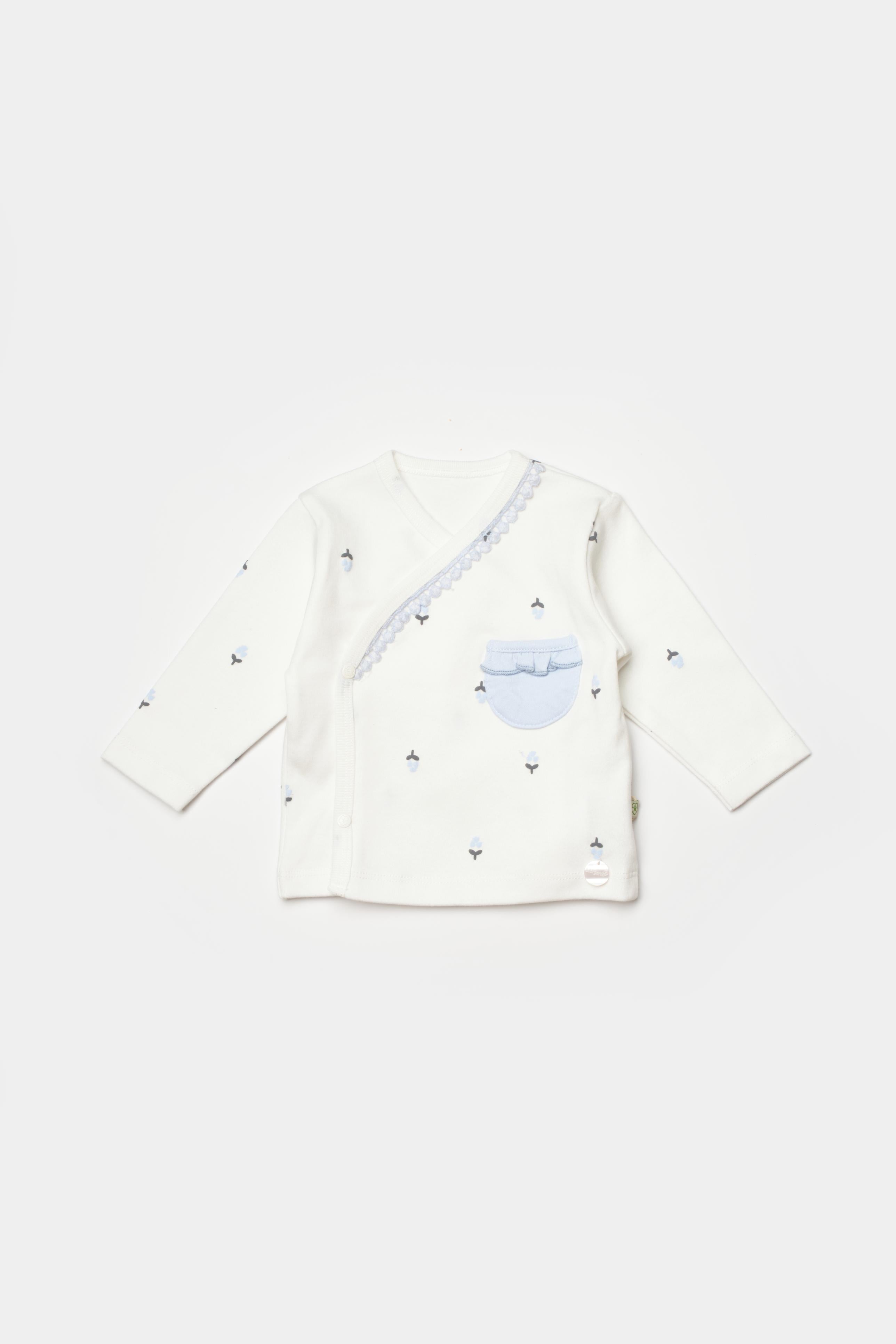 GOTS sertifikalı, organik pamuklu, love floral desenli kız bebek  0-6 ay arası için body