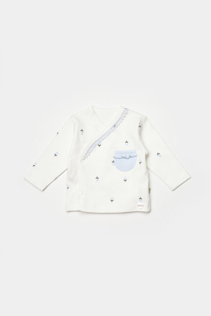 GOTS sertifikalı, organik pamuklu, love floral desenli kız bebek  0-6 ay arası için body