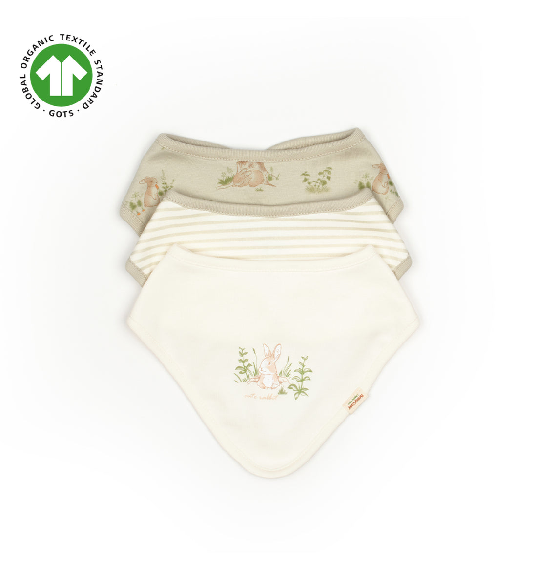 GOTS Certified, Unisex, Rabbit Patterned 3-Piece Apron