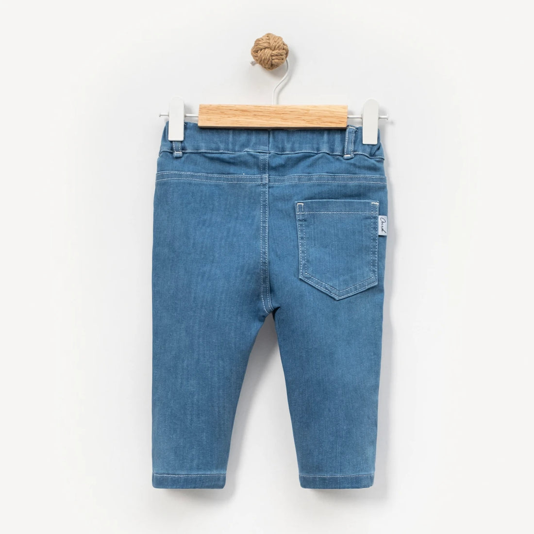 Pamuklu, Lastik Belli, Nakışlı, Erkek Çocuk Kot Pantolon, 1-4 Yaş