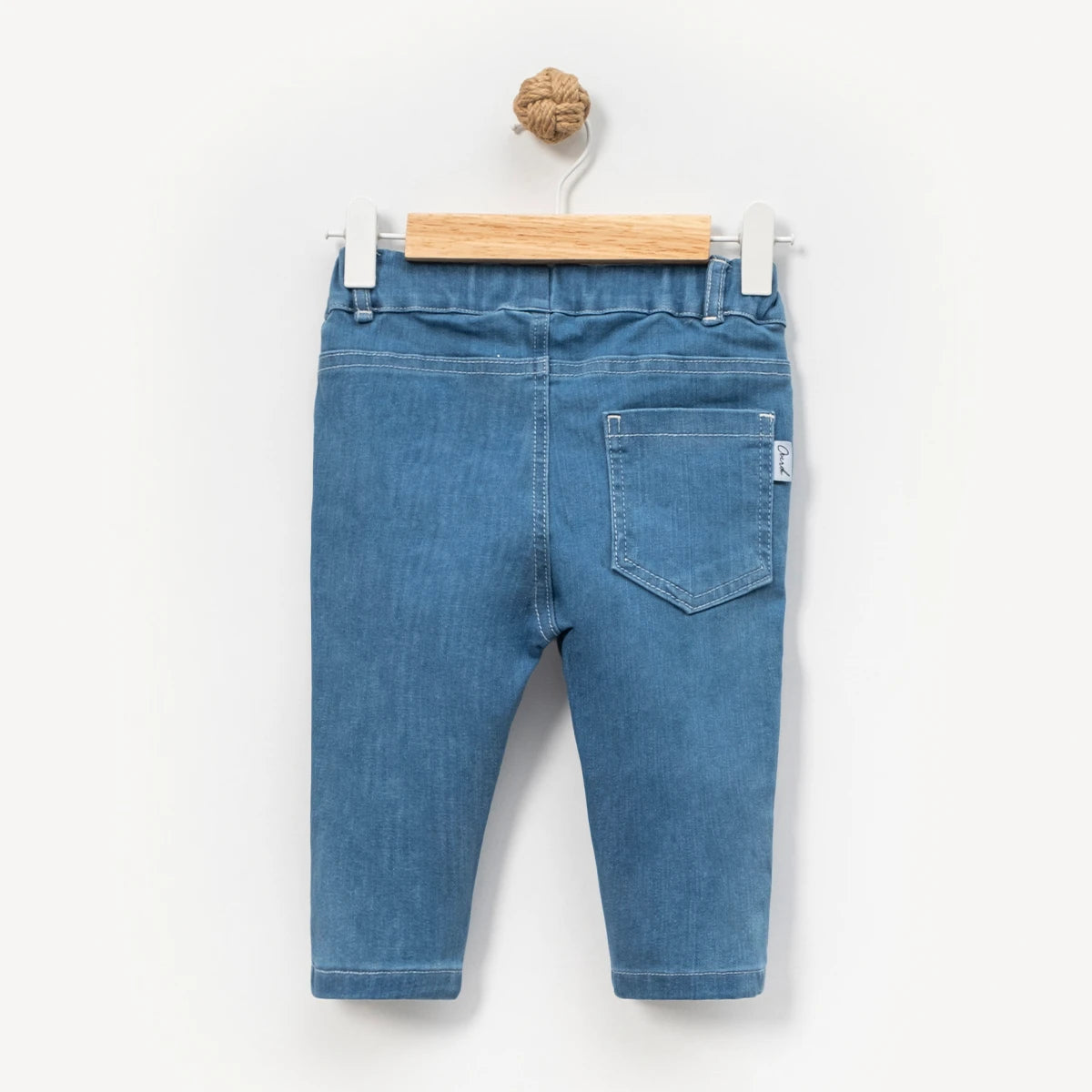 Pamuklu, Lastik Belli, Nakışlı, Erkek Çocuk Kot Pantolon, 1-4 Yaş