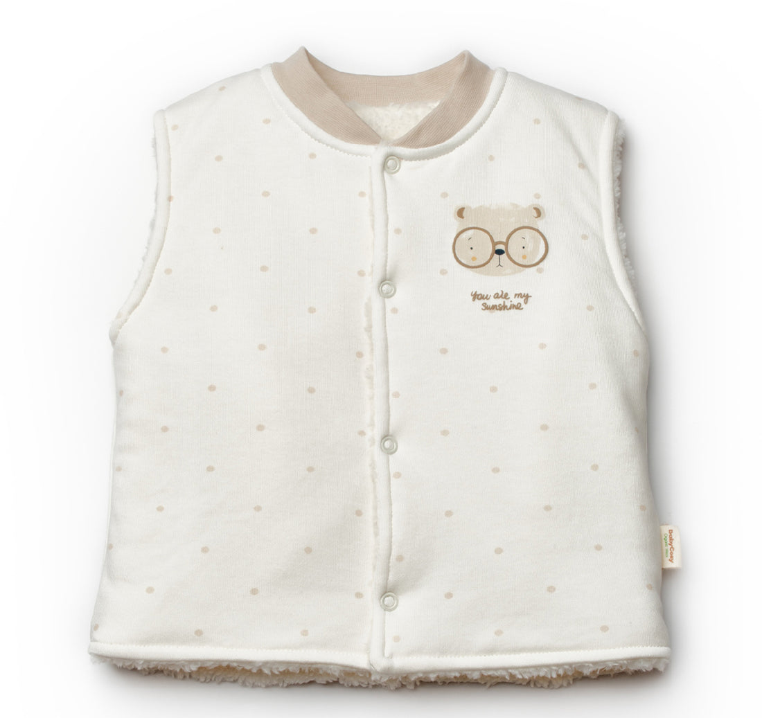 GOTS Sertifikalı, Organik, Unisex, Peluşlu Yelek, 3-24 Ay