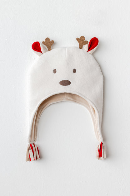 Pamuklu, Unisex, Geyik Figürlü Yılbaşı Bebek Şapka,3-24 Ay