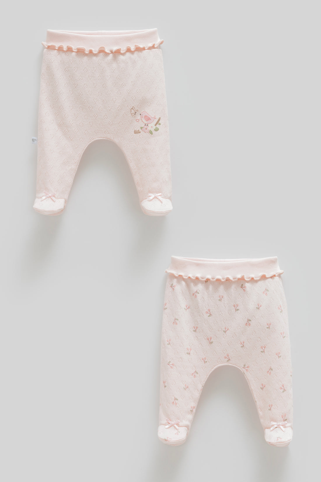 OEKO-TEX, %100 Pamuk Jakarlı 2’li Patikli Bebek Tek Altı, 0-9 Ay