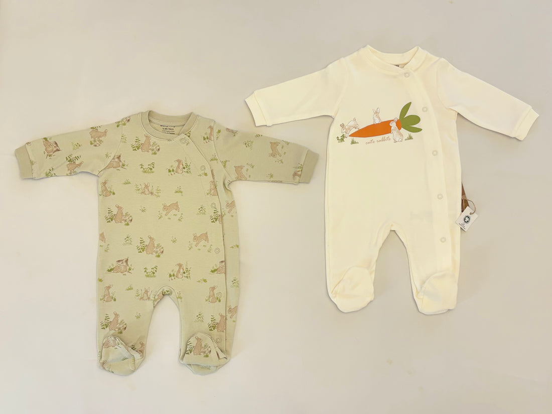 GOTS Certified, Organic Unisex Baby 2-Pack Overalls 0-9 Months