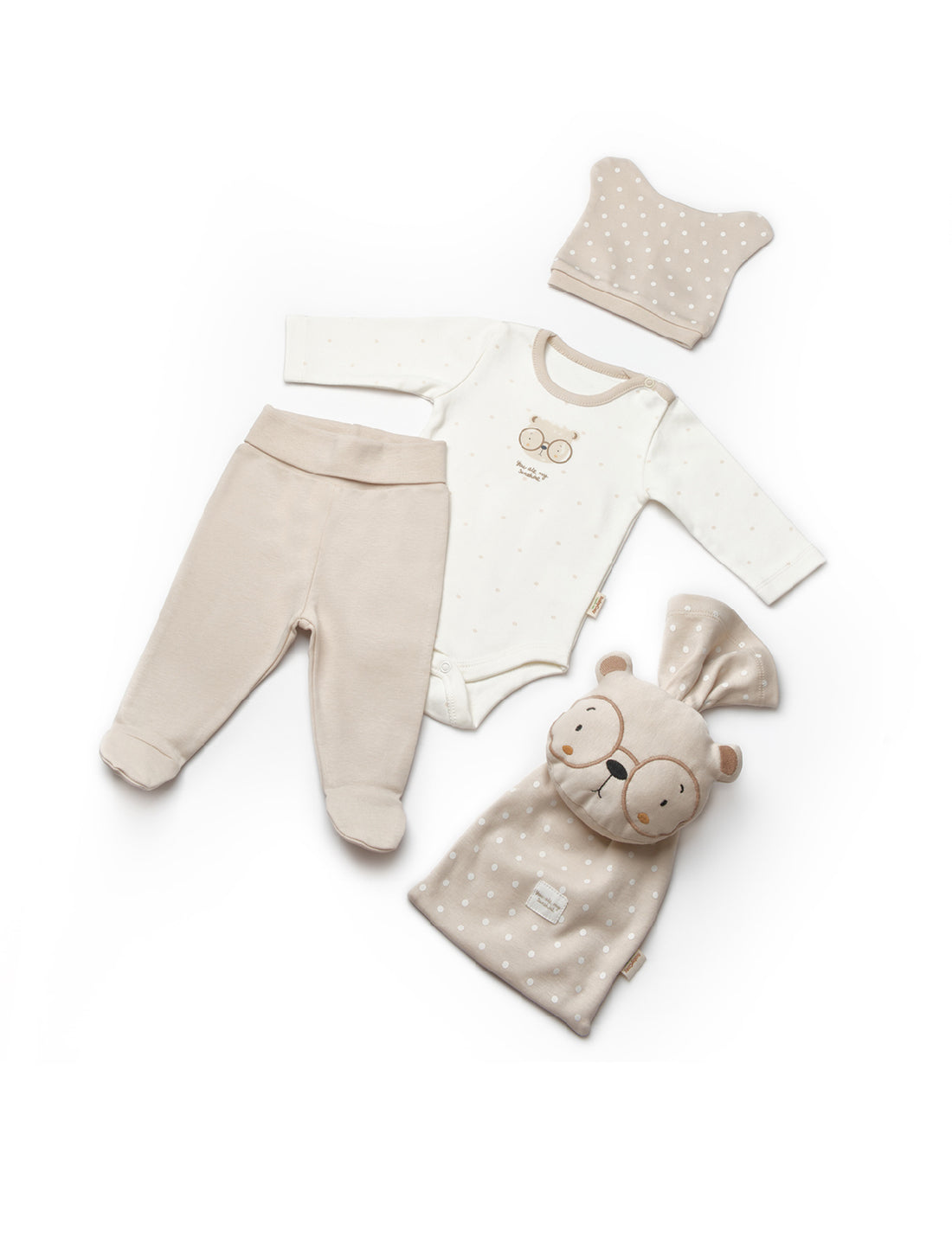 GOTS Sertifikalı, Organik, Ayıcıklı Kese İçinde, Unisex, 3&