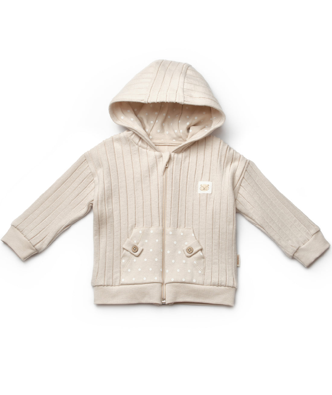 GOTS Sertifikalı, Organik, Unisex, Kapüşonlu Ceket, 3-24 Ay