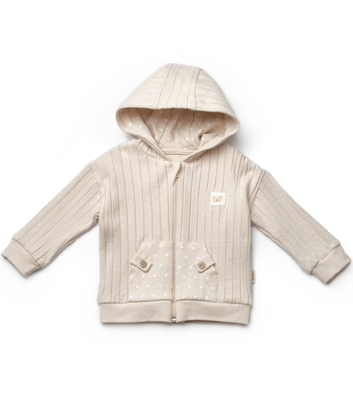 GOTS Sertifikalı, Organik, Unisex, Kapüşonlu Ceket, 3-24 Ay