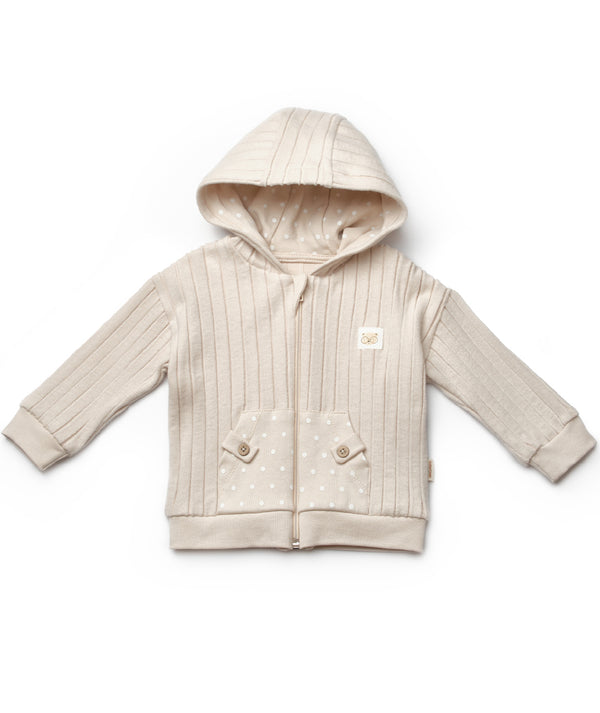 GOTS Sertifikalı, Organik, Unisex, Kapüşonlu Ceket, 3-24 Ay