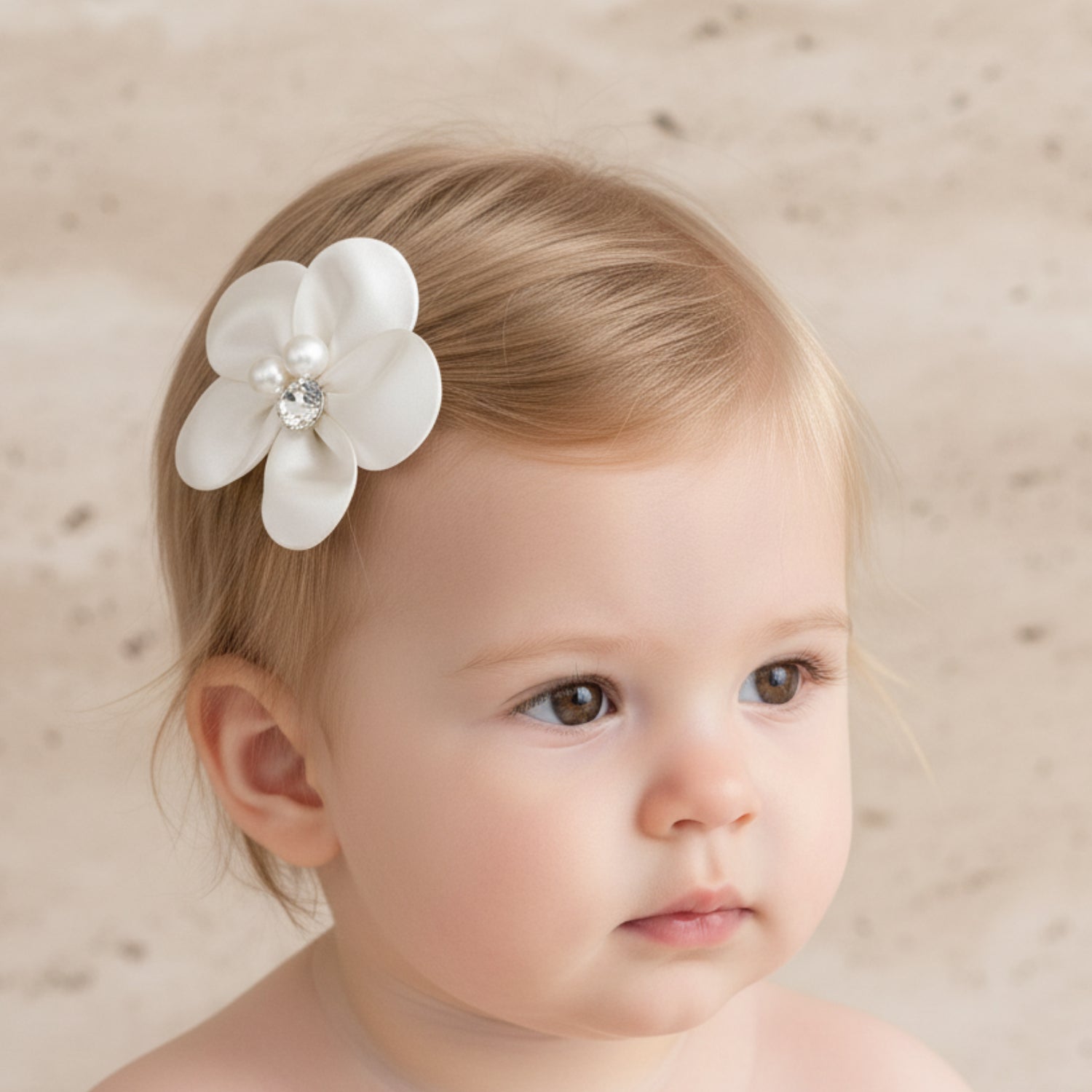 Beaded and Rhinestone Satin Hair Clip