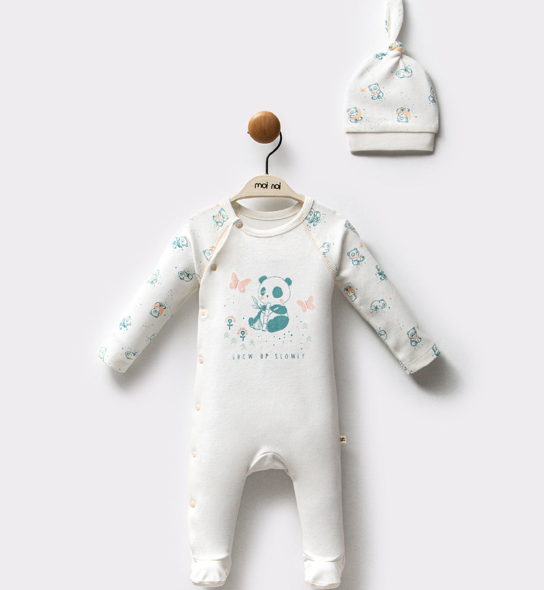 OEKO-TEX Certified, Organic, Baby Girl Romper and Hat, 2-Piece Set, 0-6 Months