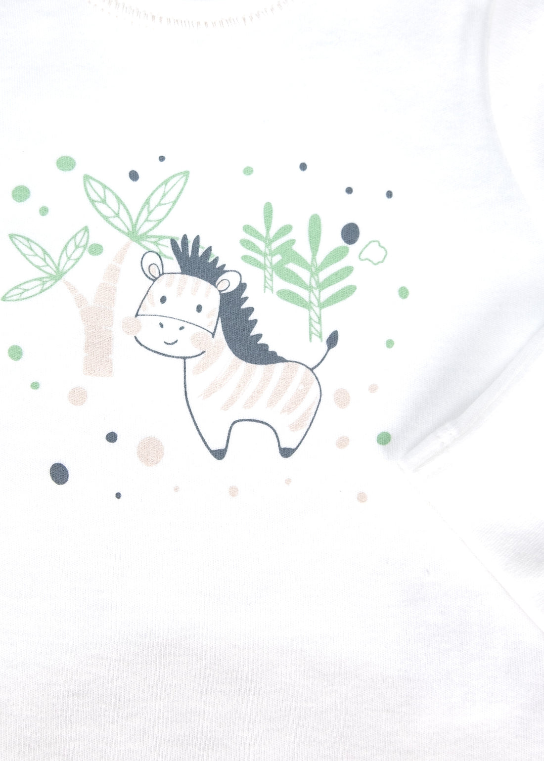 GOTS Sertifikalı, Organik, Temiz ve Güvenli Steril Unisex Zebra Desenli Bebek Body