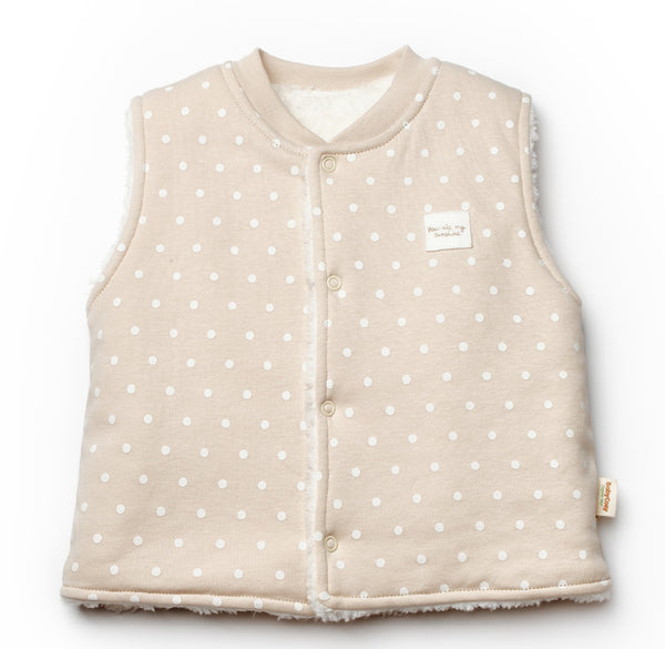 GOTS Sertifikalı, Organik, Unisex, Peluşlu Yelek, 3-24 Ay