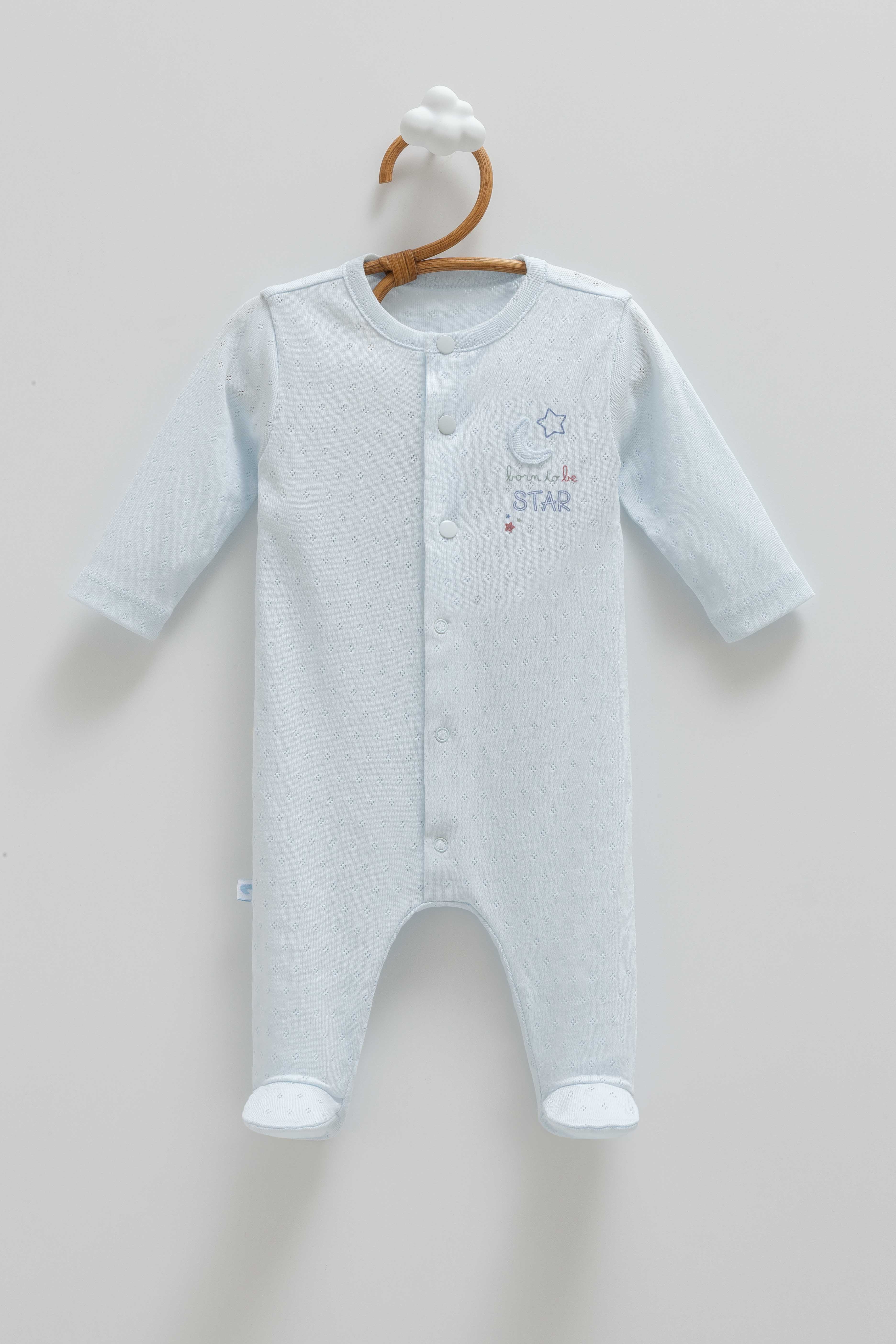 OEKO-TEX, %100 Pamuk Jakarlı Erkek Bebek Tulum, 0-6 Ay