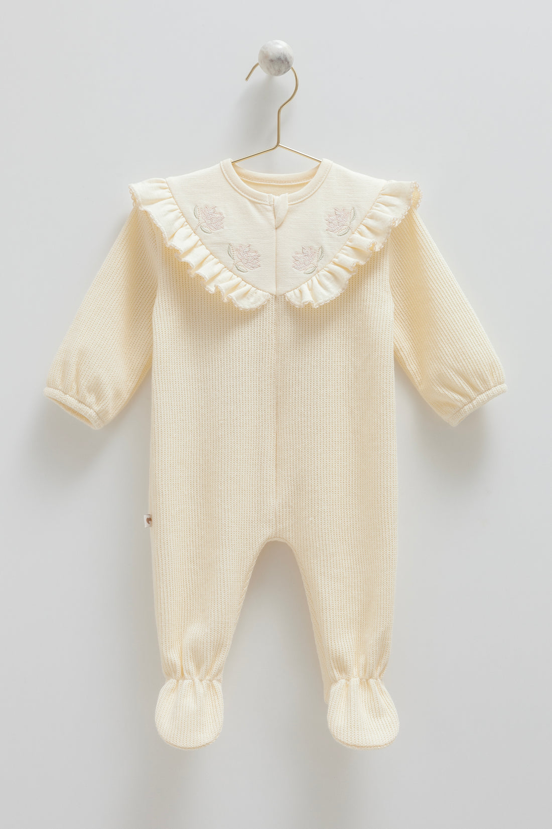 OEKO TEX Sertifikalı, %100 Pamuk, Kız Bebek, Triko Tulum,  0-12 Ay