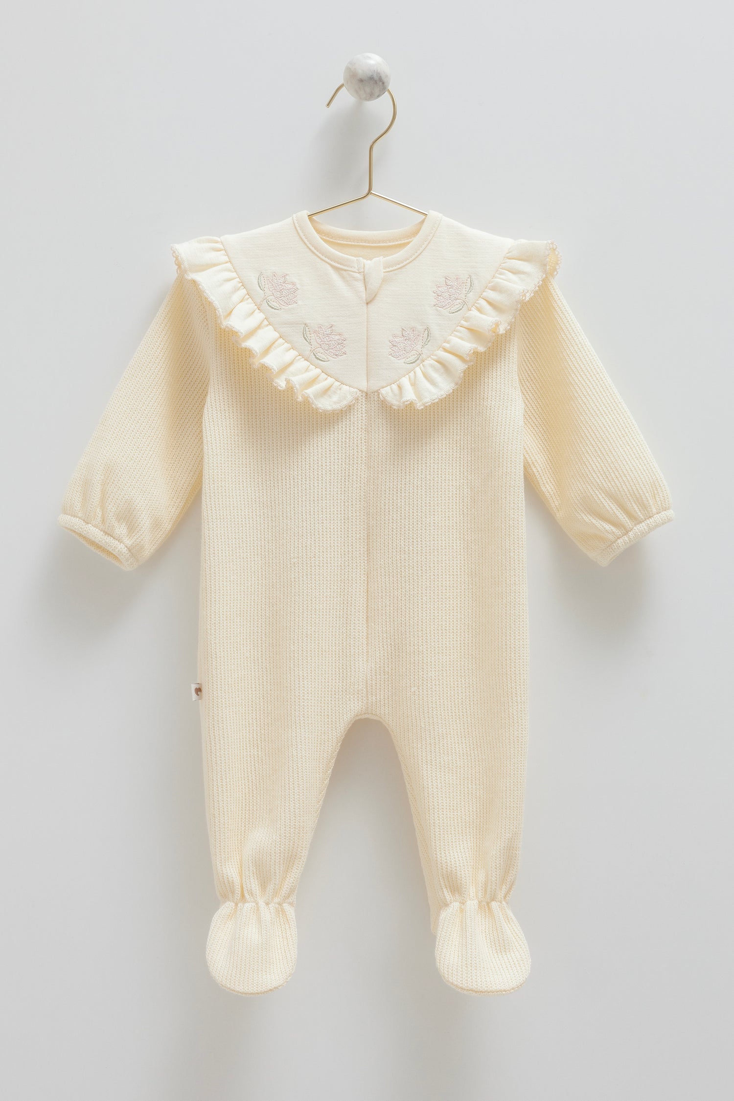 OEKO TEX Sertifikalı, %100 Pamuk, Kız Bebek, Triko Tulum,  0-12 Ay