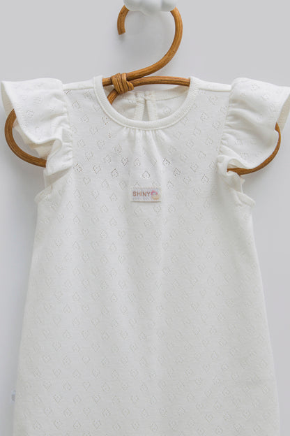 OEKO-TEX,%100 Pamuk Jakarlı Kız Bebek Tulum, Yenidoğan, 0-9 Ay