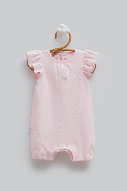 OEKO-TEX,%100 Pamuk Jakarlı Kız Bebek Tulum, Yenidoğan, 0-9 Ay