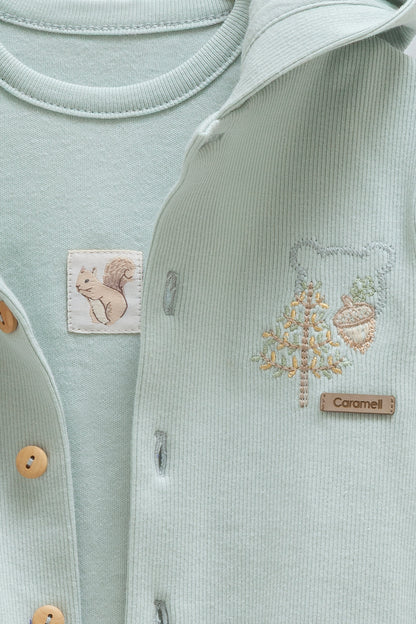 OEKO TEX Sertifikalı, Erkek, Kapüşonlu 3’lü Bebek Takım , 3–18 Ay