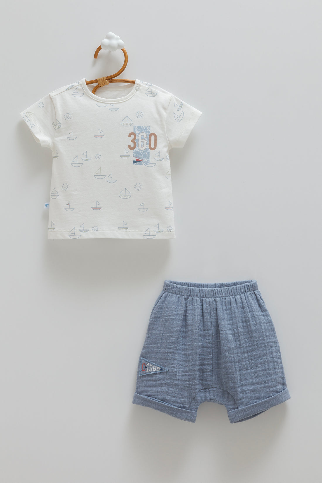 OEKO-TEX, %100 Pamuk Erkek Bebek 2’li Takım,9-36 Ay