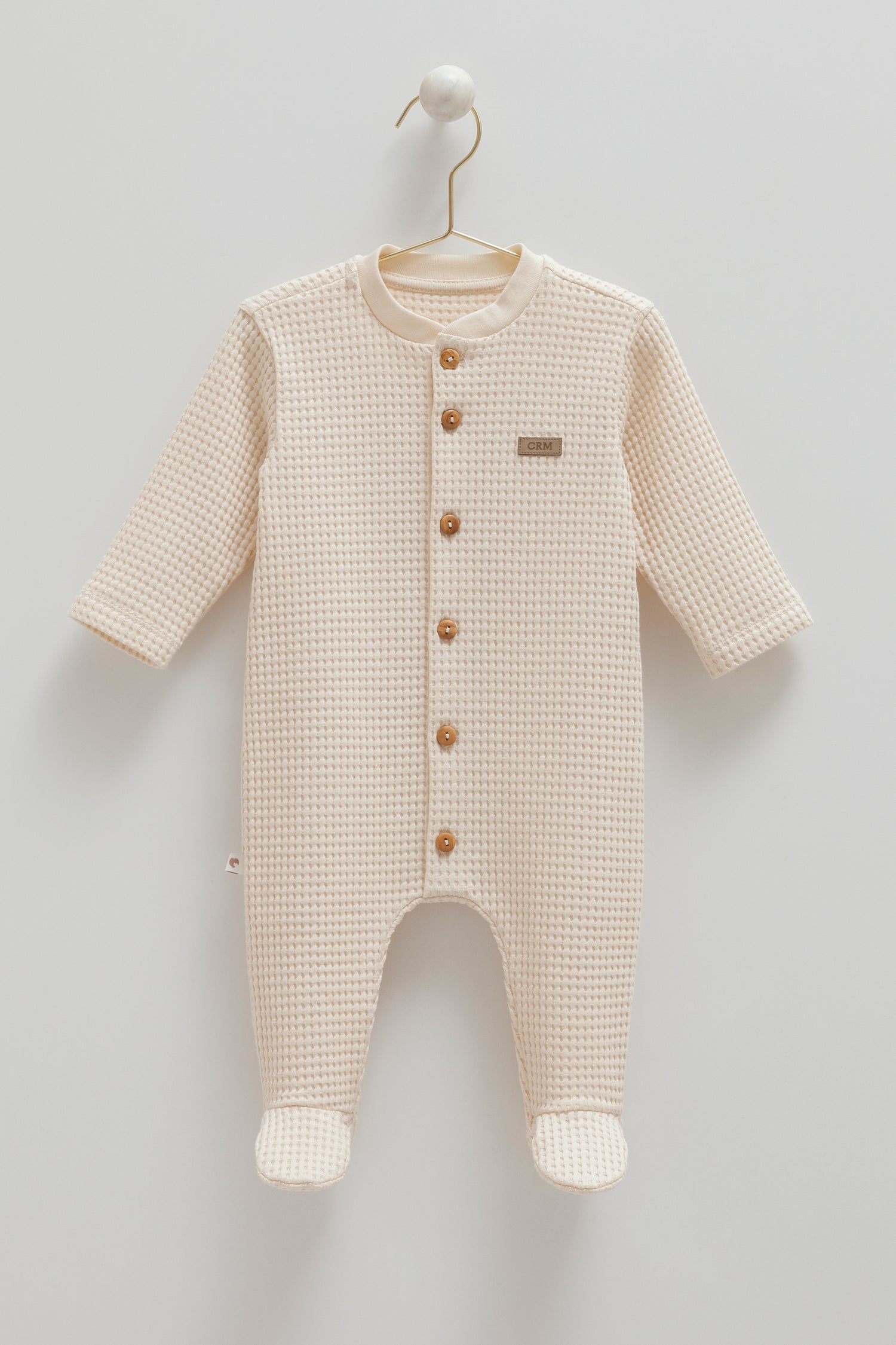 OEKO TEX Sertifikalı, Unisex,  Waffle Dokulu Tulum,  1-9 Ay