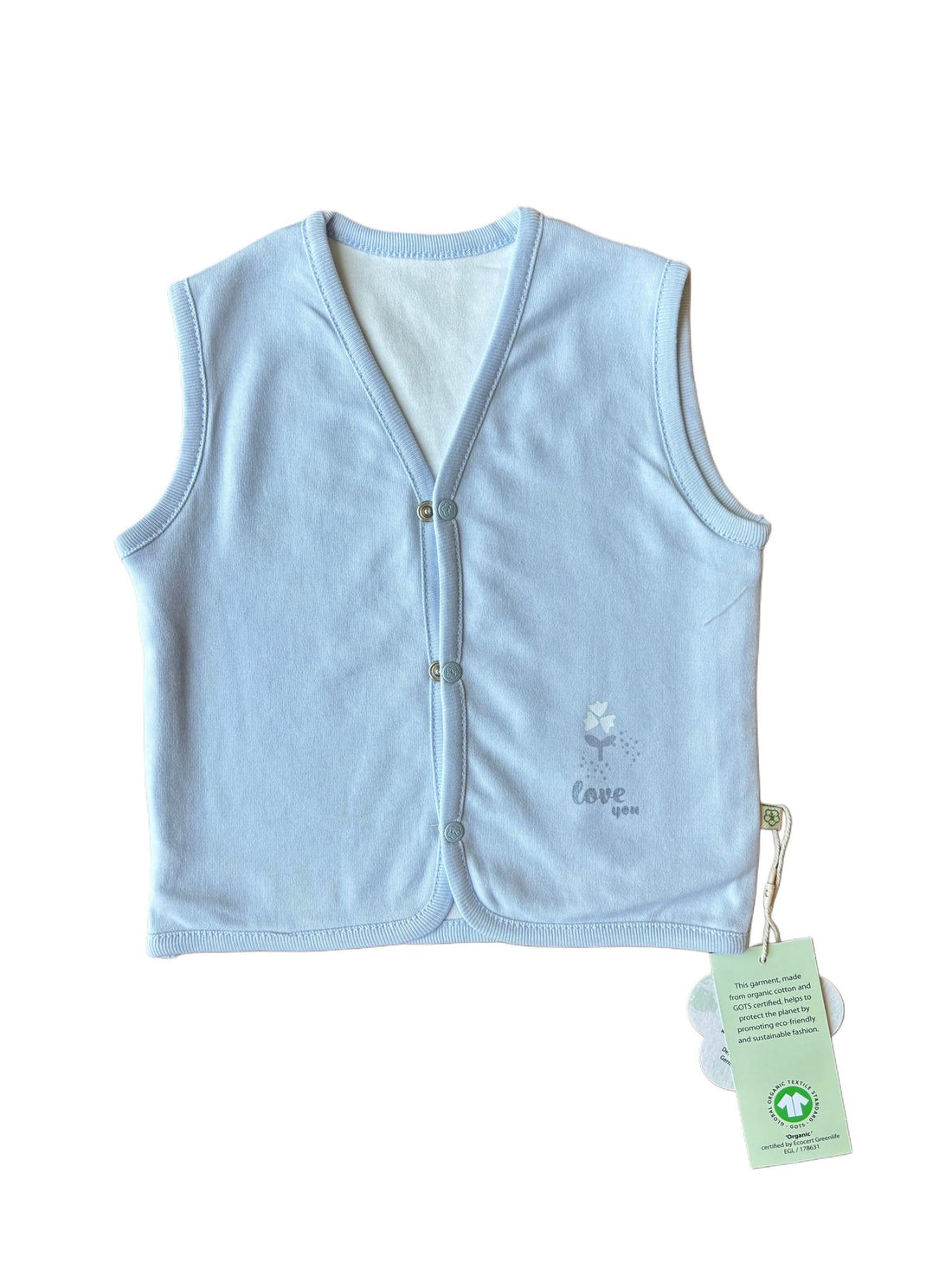 GOTS Certified, Organic, Love Floral, Unisex, Vest, 6-36 MONTHS