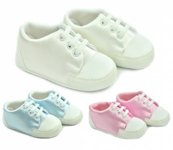 Satin Baby First Step Shoes, 18-19 Nu