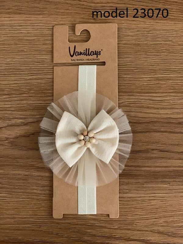 Tül Katmanlı Fiyonklu Bebek Bandana