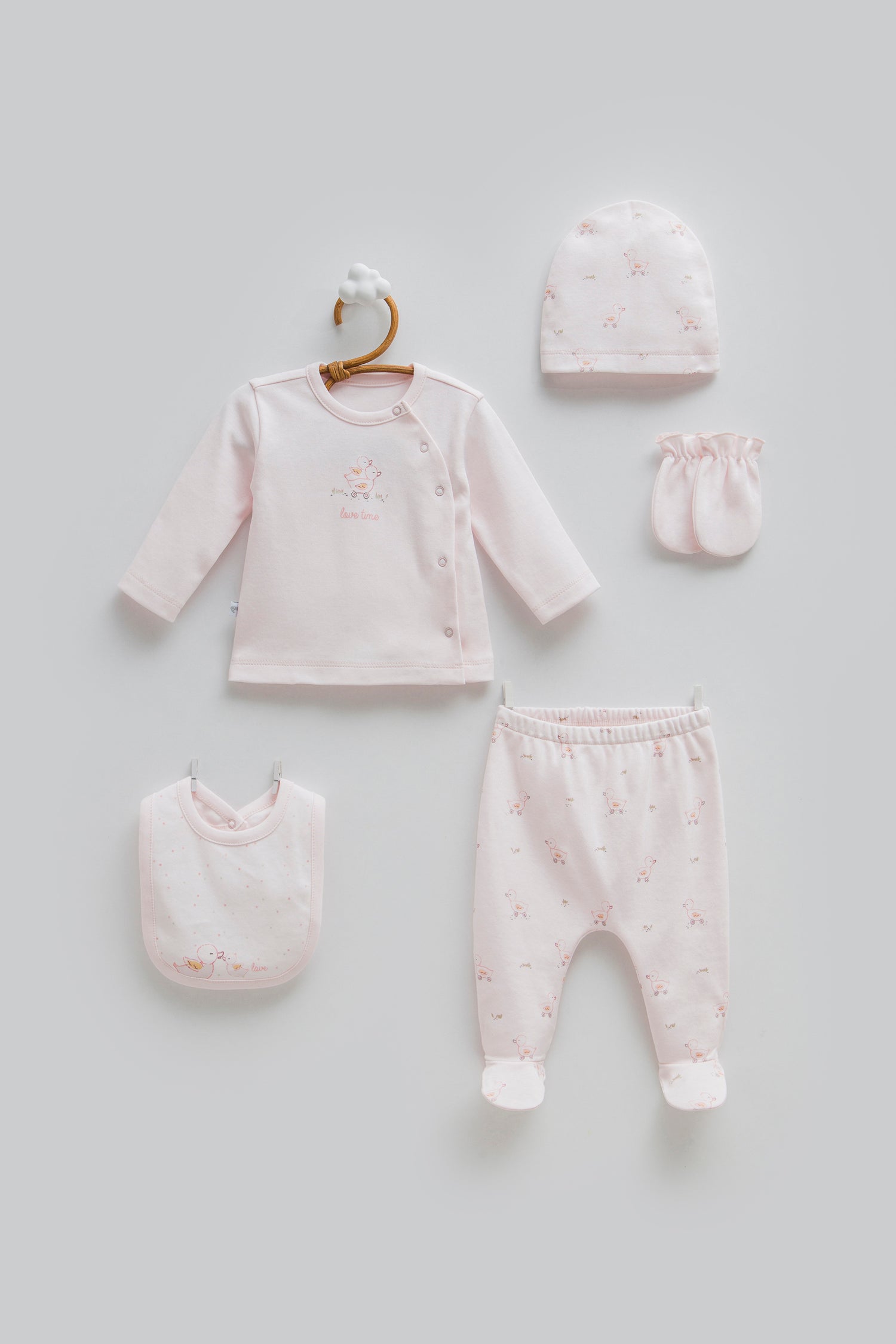 OEKO-TEX, %100 Pamuk, 5’li Hastane Çıkışı, Yenidoğan, 0-3 Ay