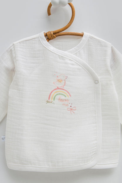 OEKO-TEX, %100 Pamuk, Müslin Kız 10’lu Hastane Çıkışı, Yenidoğan, 0-3 Ay