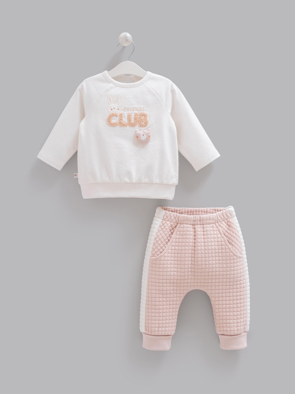 Pamuklu, Unisex, 2’li Bebek Takımı,3-18 Ay