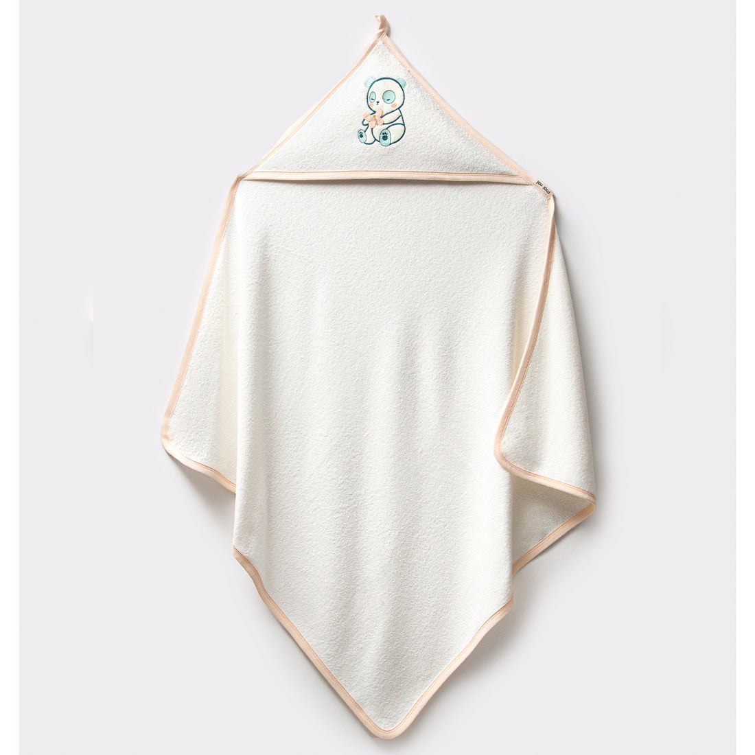 OEKO-TEX Sertifikalı, Organik, 85*85, Unisex, Panda Nakışlı Bebek Havlu