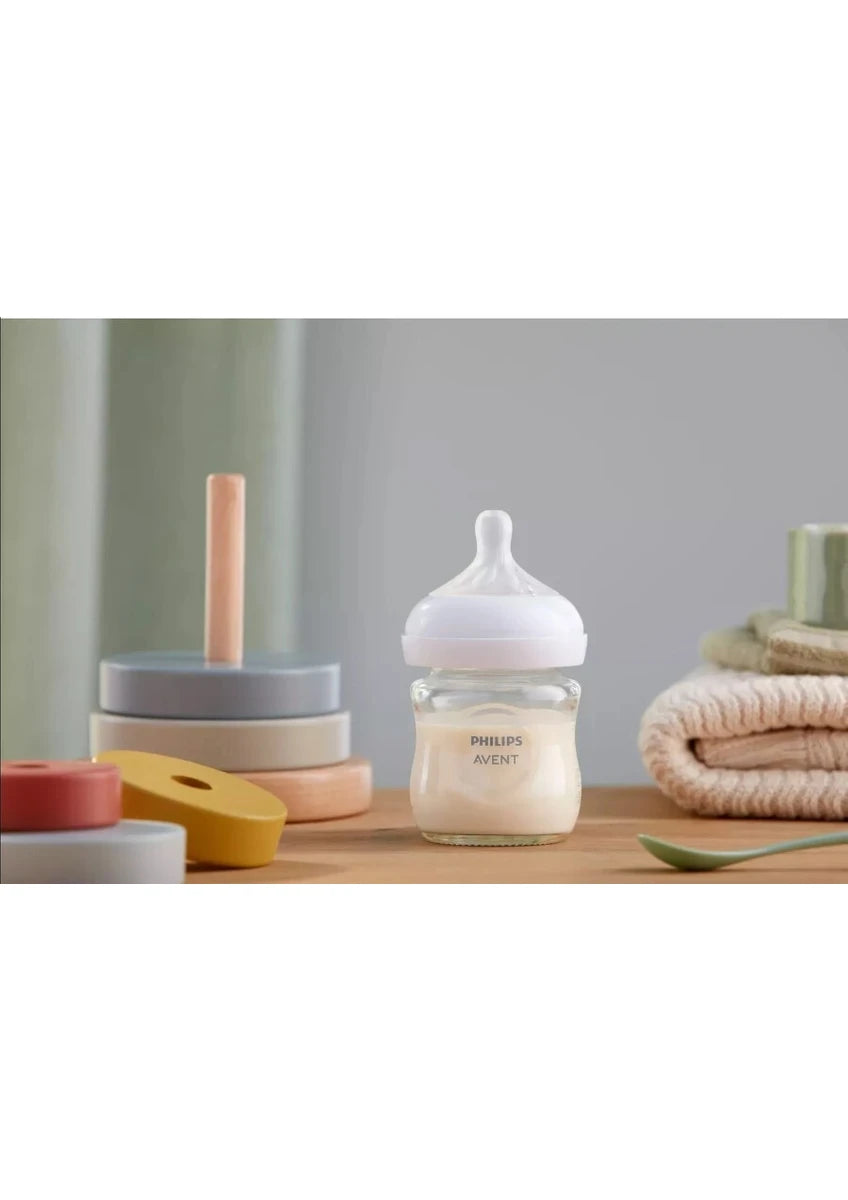 Philips Avent Natural Response Glass Baby Bottle 0 Month+120ml SCY930/01 (Anti-colic)
