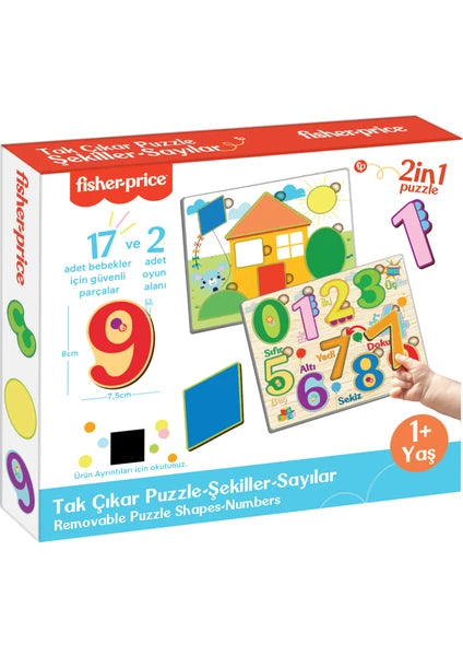 Fisher-Price Tak Çıkar Puzzle – Şekiller &amp; Sayılar,  1+Yaş